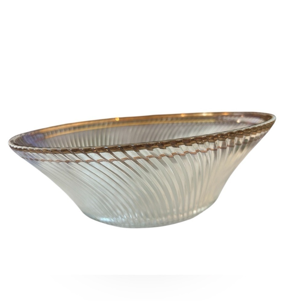 Diana Depression Glass Bowl with Gold Trim